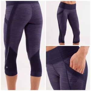 Lululemon 4 Chase Me Crop Pants Space Deep Indigo
